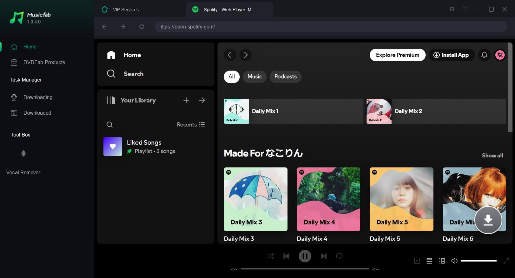 Ingia kwa "Spotify Music Downloader"